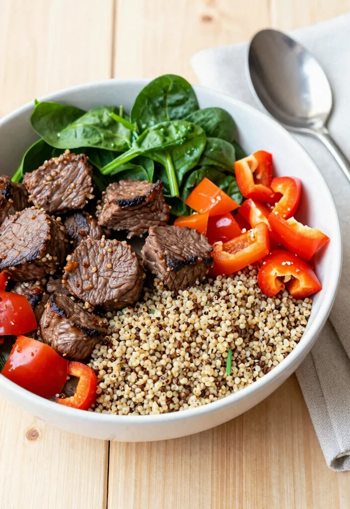 16 Beef Round Steak Recipes: Lean Savory Plates - 12. Beef Round Steak and Quinoa Bowl 1