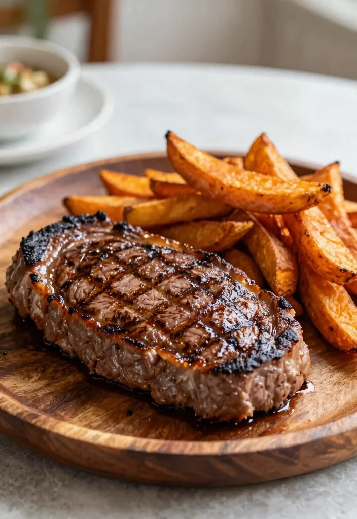 16 Beef Round Steak Recipes: Lean Savory Plates - 15. Beef Round Steak with Sweet Potato Fries 1