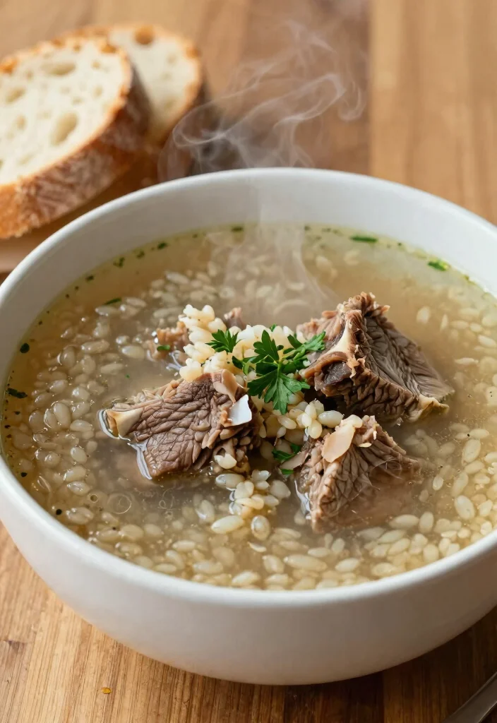 16 Beef Soup Bone Recipes Deep Savory Broths - 13. Beef Bone Soup with Barley 1