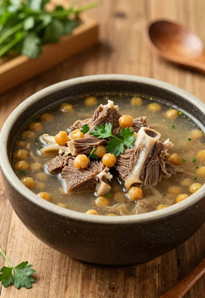 16 Beef Soup Bone Recipes Deep Savory Broths - 16. Beef Bone Soup with Chickpeas 1