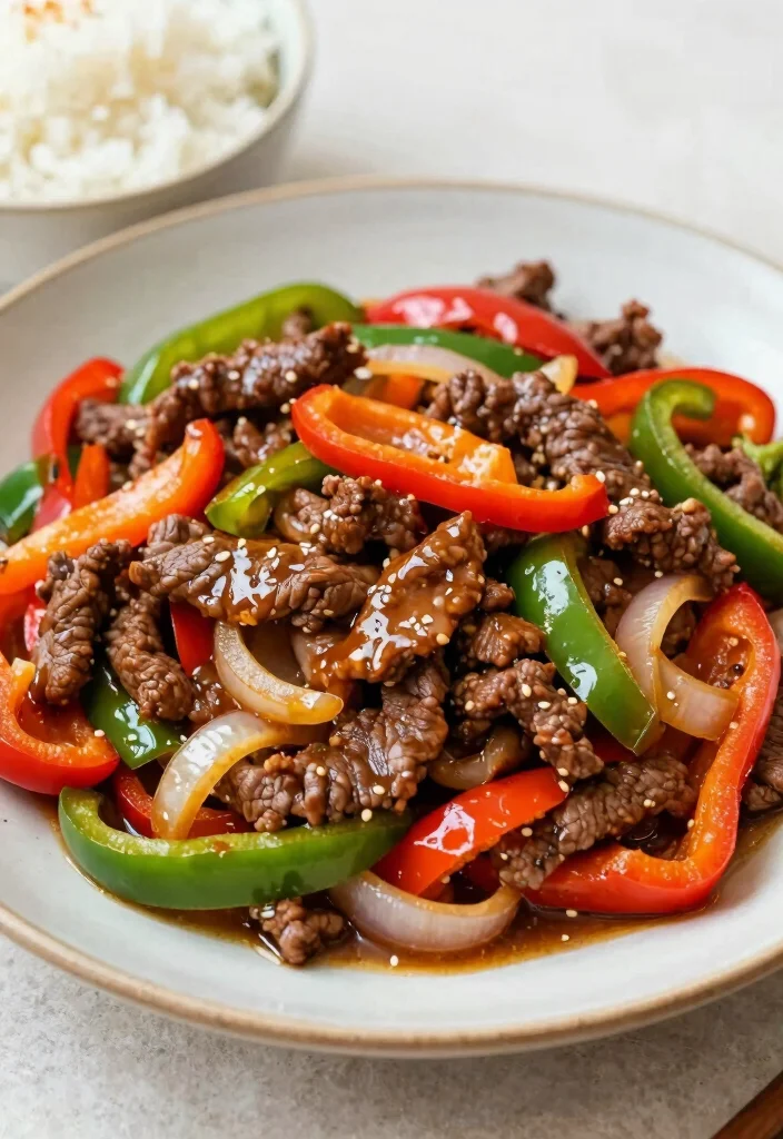 16 Beef Stir Fry Recipes: Easy 30-Minute Dinners - 16. Beef Stir Fry with Peppers and Onions 1