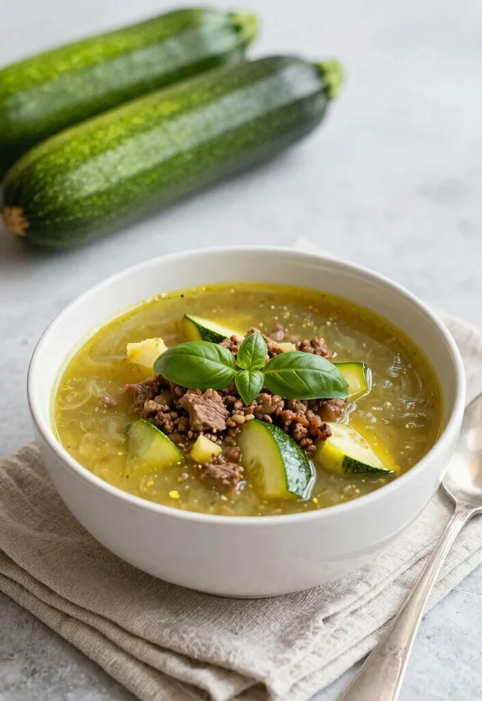 16 Cozy Ground Beef Soup Recipes for Hearty Bowls - 5. Beef and Zucchini Soup 1