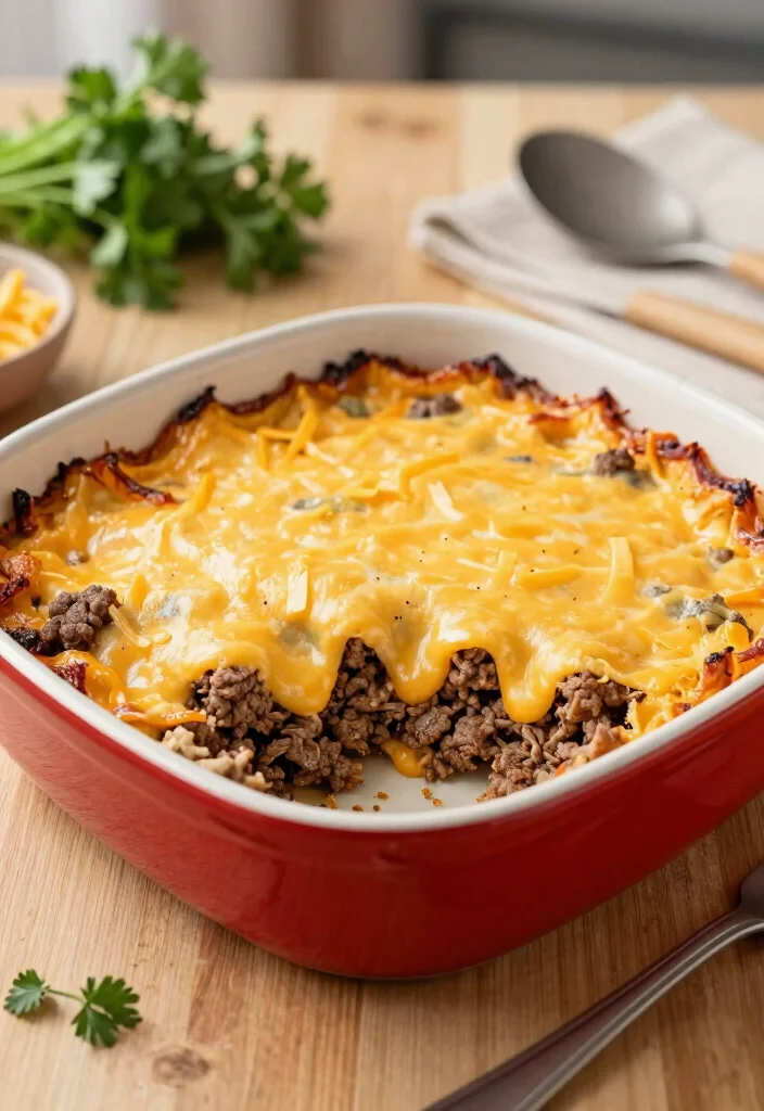 16 Ground Beef Casserole Recipes Cozy Family Bakes - 12. Ground Beef and Cheddar Casserole 1