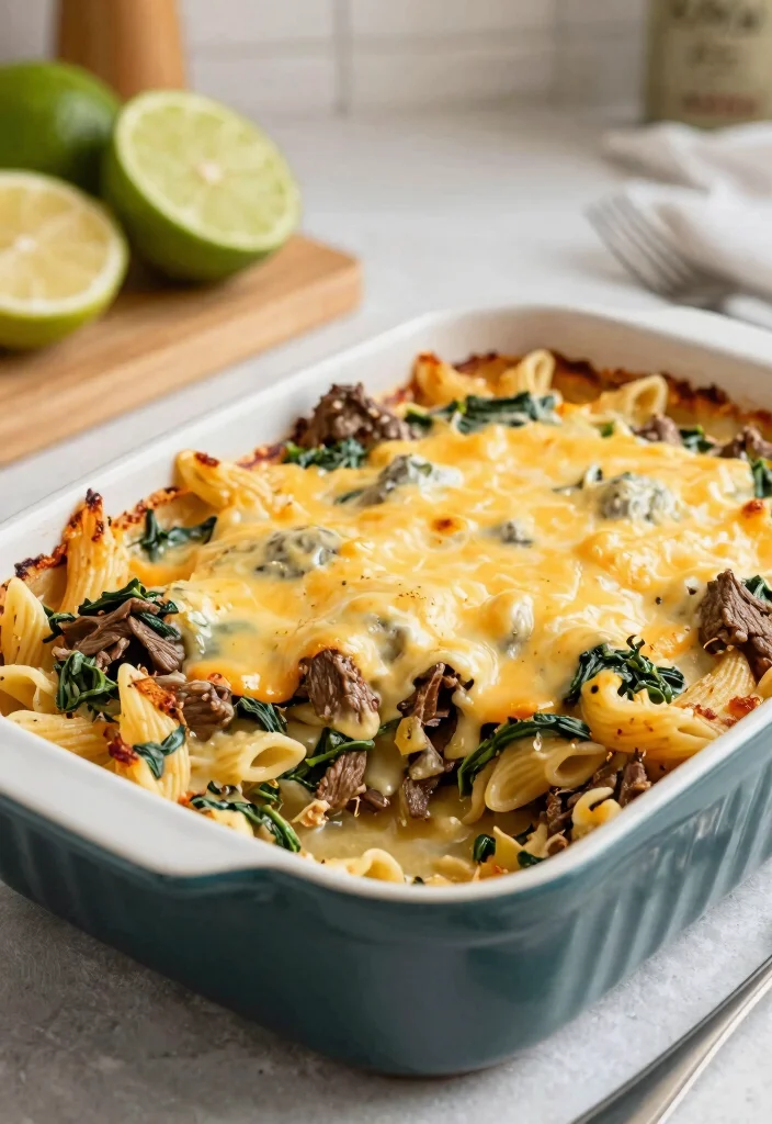 16 Ground Beef Casserole Recipes Cozy Family Bakes - 15. Creamy Beef and Spinach Pasta Casserole 1