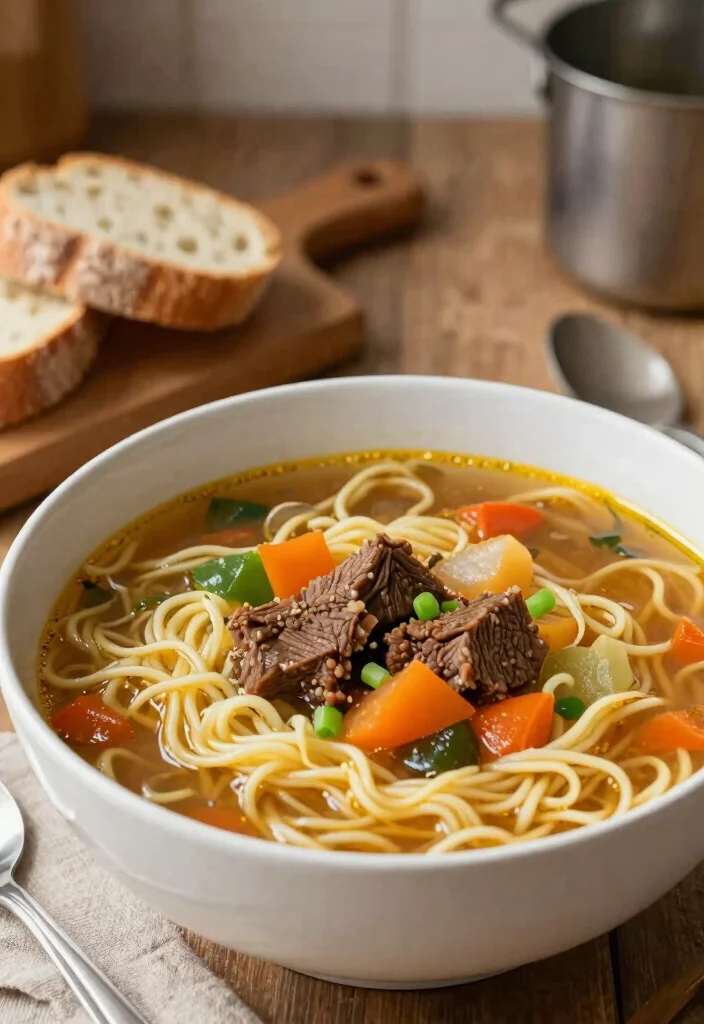 16 Ground Beef Noodles Recipes Quick Comfort Bowls - 6. Hearty Beef and Vegetable Noodle Soup 1