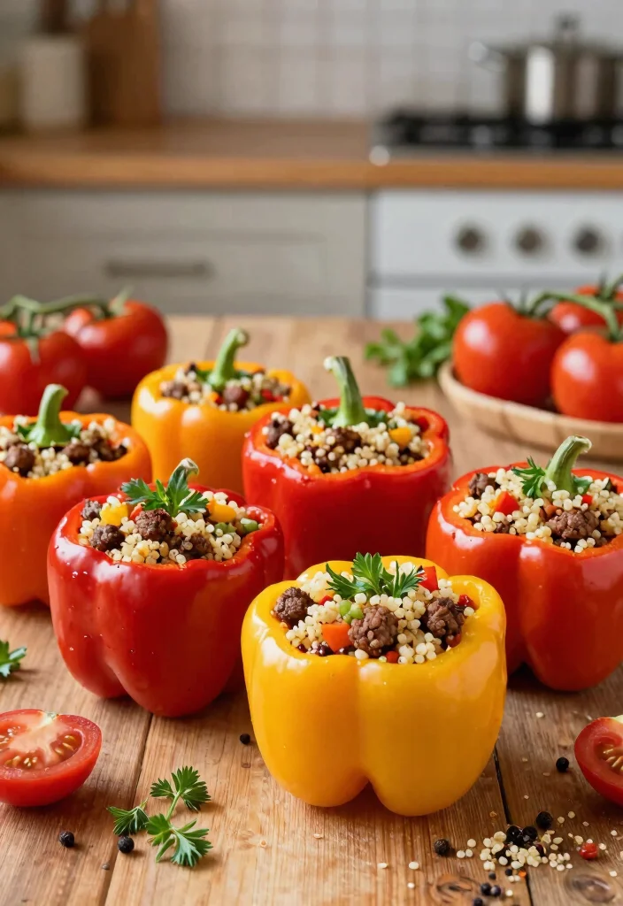 16 Ground Beef Recipes Healthy Balanced Easy Meals - 1. Healthy Beef and Quinoa Stuffed Bell Peppers 1