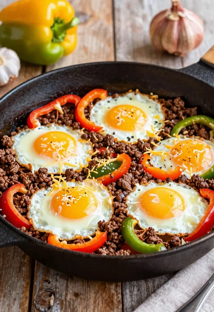 16 Ground Beef Recipes Healthy Balanced Easy Meals - 16. Ground Beef and Egg Breakfast Skillet 1