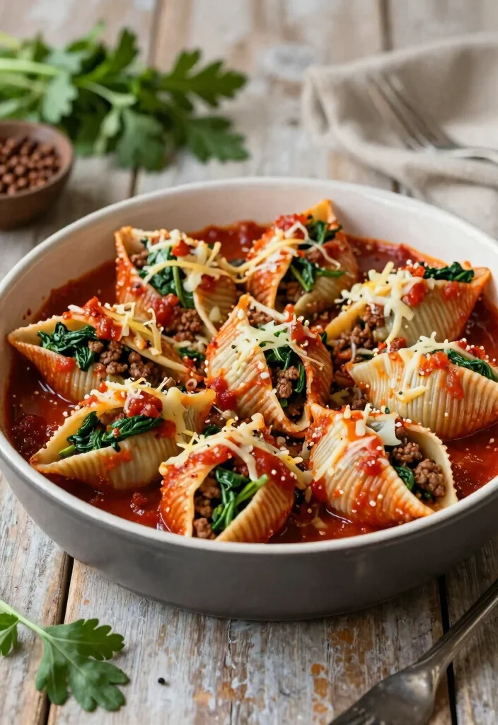 16 Ground Beef Recipes Healthy Balanced Easy Meals - 7. Ground Beef and Spinach Stuffed Shells 1