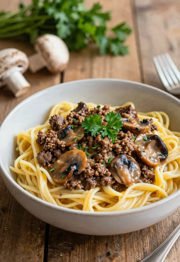 16 Ground Beef Recipes Healthy Balanced Easy Meals - 9. Ground Beef and Mushroom Stroganoff 1