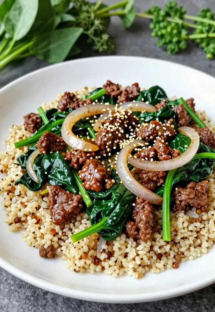 16 Ground Beef Stir Fry Recipes: Fast, Flavorful Meals for Busy Weeknights - 10. Beef and Spinach Stir Fry 1