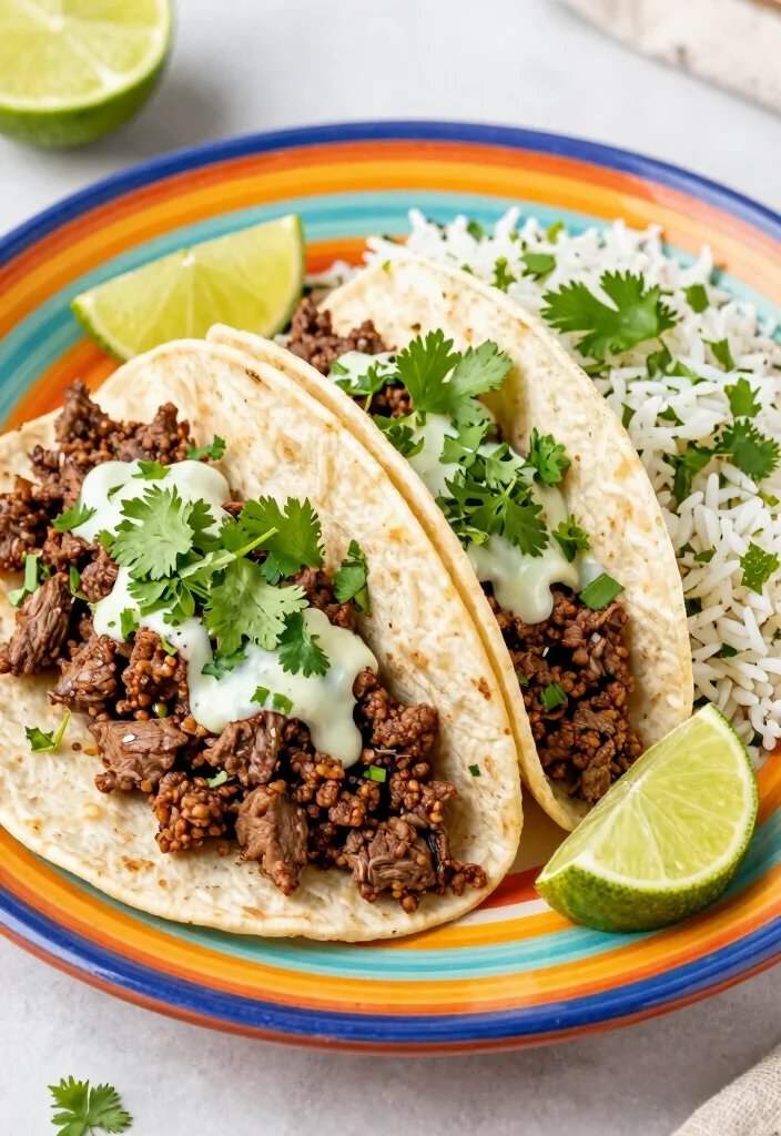 16 Ground Beef Taco Recipes Easy Taco Night Hits - 12. Ground Beef Tacos with Cilantro Lime Rice 1