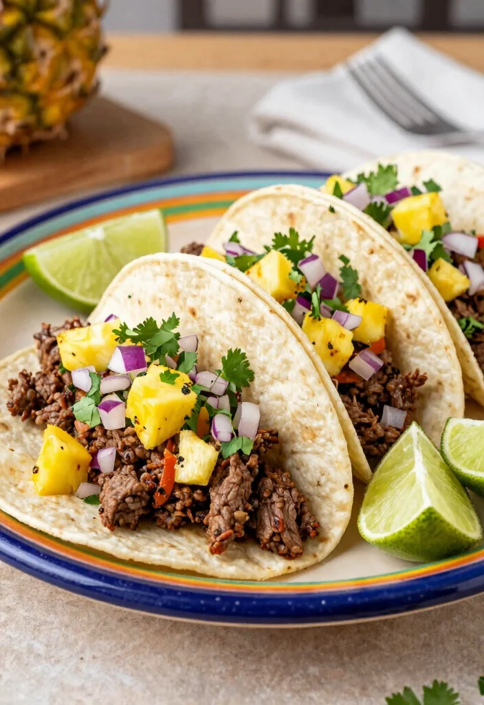 16 Ground Beef Taco Recipes Easy Taco Night Hits - 6. Ground Beef Tacos with Pineapple Salsa 1