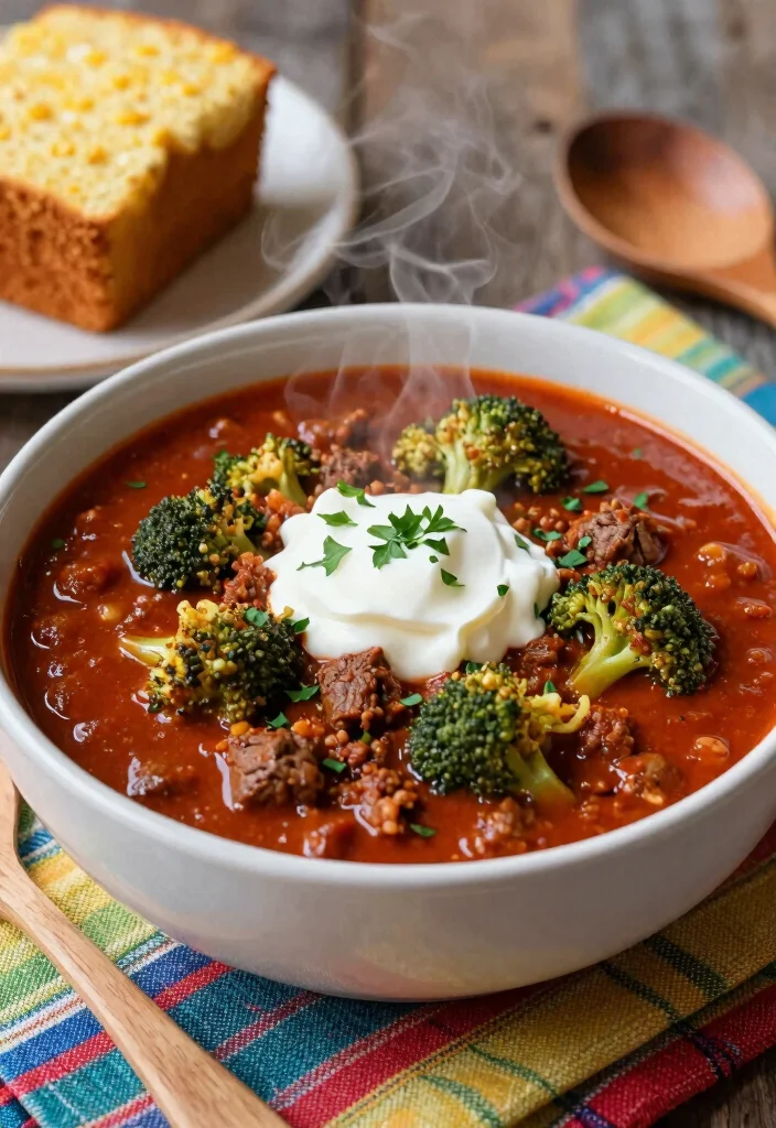 16 Ground Beef and Broccoli Recipes Savory Quick Skillets - 11. Ground Beef and Broccoli Chili 1
