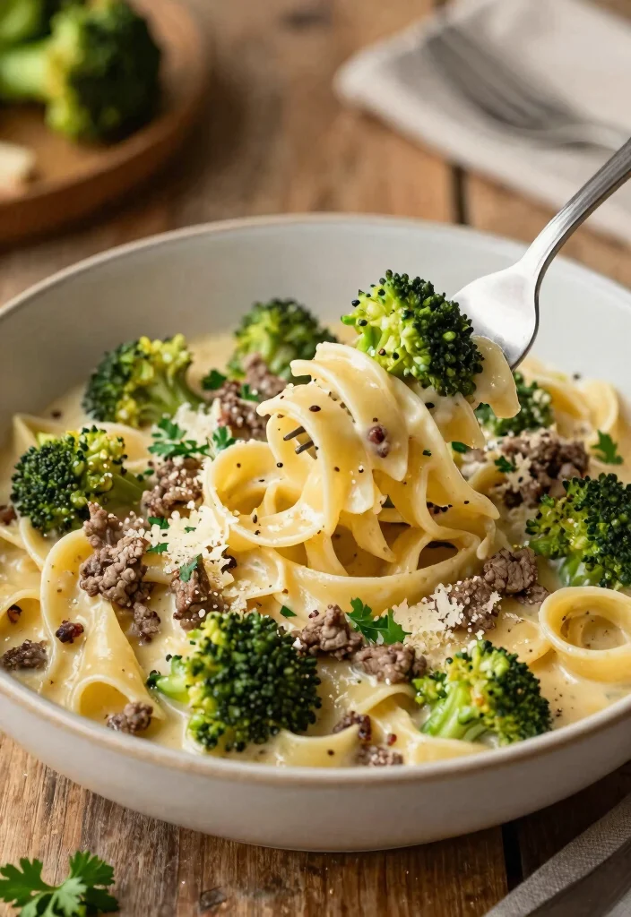 16 Ground Beef and Broccoli Recipes Savory Quick Skillets - 5. One-Pan Beef and Broccoli Alfredo 1