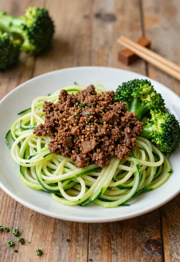 16 Ground Beef and Broccoli Recipes Savory Quick Skillets - 9. Ground Beef and Broccoli Zoodles 1