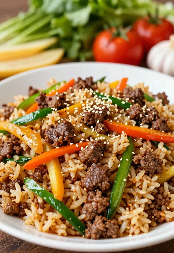 16 Ground Beef and Rice Recipes One Pan Comfort - 14. Beef and Rice Stir-Fry 1