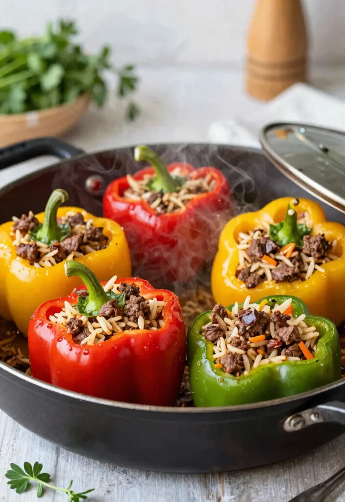 16 Ground Beef and Rice Recipes One Pan Comfort - 3. Beef and Rice Stuffed Peppers 1