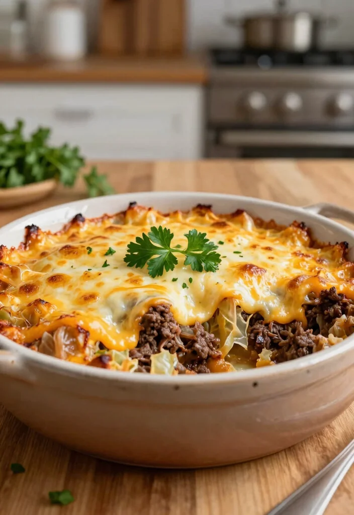 16 Hamburger and Cabbage Recipes: Budget Comfort Plates - 2. Cheesy Cabbage and Beef Casserole 1