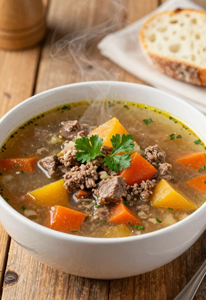 16 Hamburger and Cabbage Recipes: Budget Comfort Plates - 4. Healthy Hamburger Soup with Cabbage 1