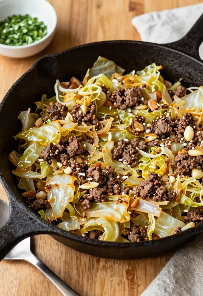16 Hamburger and Cabbage Recipes: Budget Comfort Plates - 6. Cabbage and Ground Beef Skillet 1