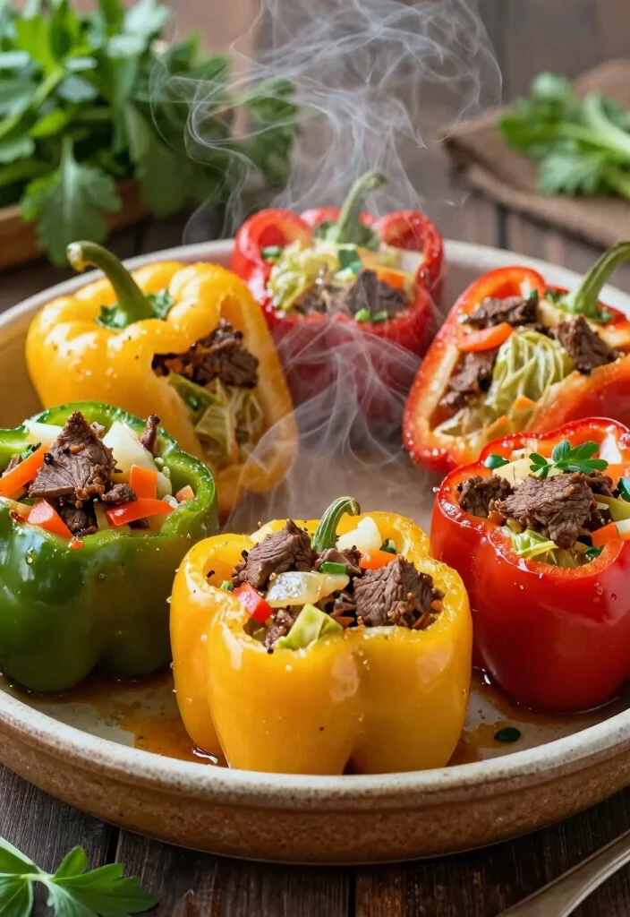 16 Hamburger and Cabbage Recipes: Budget Comfort Plates - 8. Cabbage and Beef Stuffed Peppers 1