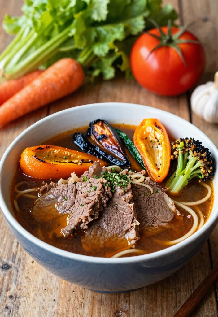 17 Beef Ramen Noodle Recipes Elevated Comfort Bowls - 10. Beef Ramen with Roasted Veggies 1