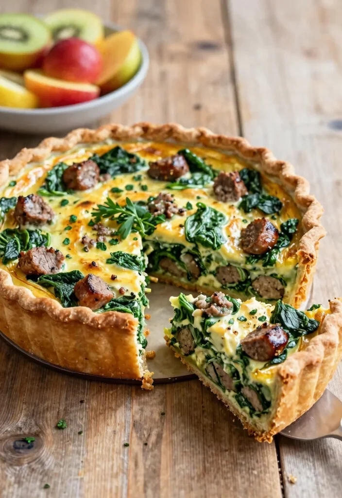 17 Beef Smoked Sausage Recipes: Easy One Pan Meals - 11. Beef Smoked Sausage and Spinach Quiche 1