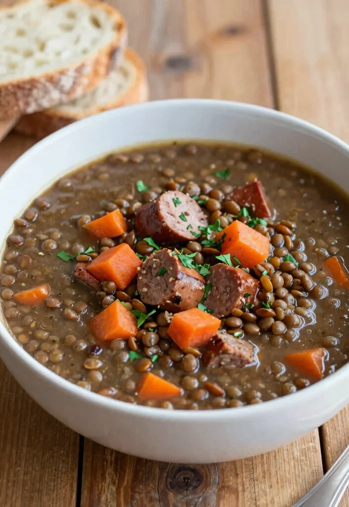 17 Beef Smoked Sausage Recipes: Easy One Pan Meals - 17. Beef Smoked Sausage and Lentil Soup 1