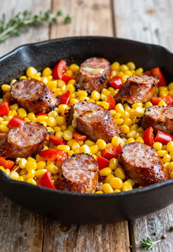17 Beef Smoked Sausage Recipes: Easy One Pan Meals - 9. Smoked Sausage and Corn Skillet 1