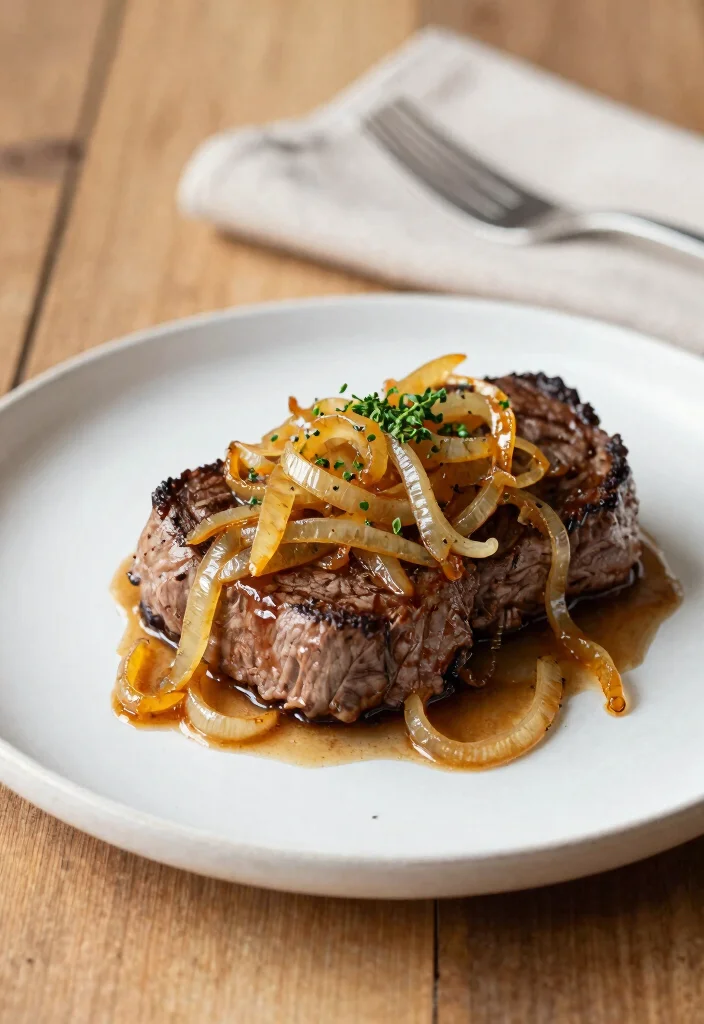 17 Beef Tenderloin Steak Recipes Perfectly Cooked at Home - 5. Beef Tenderloin with Caramelized Onions 1