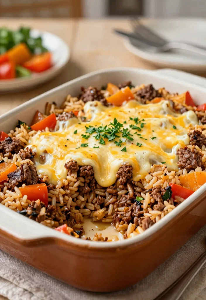 17 Crock Pot Recipes Beef Easy Weeknight Meals - 9. Beef and Rice Casserole 1