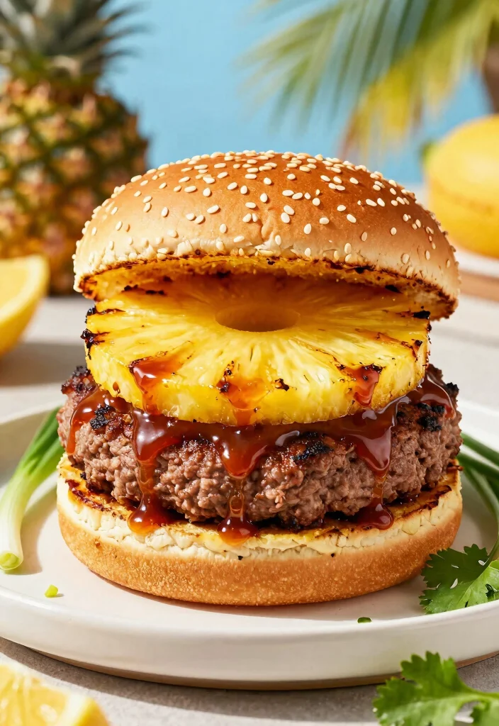 17 Ground Beef Burger Recipes: Juicy Classic Patties - 7. Teriyaki Pineapple Burger 1