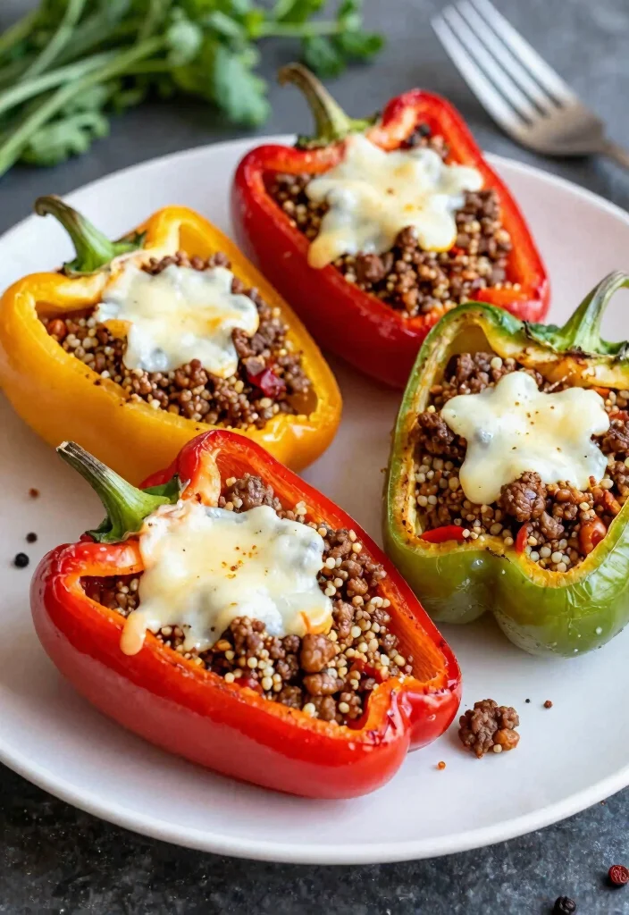 17 Ground Beef Mexican Recipes: Bold Spicy Favorites - 11. Beef and Quinoa Stuffed Peppers 1