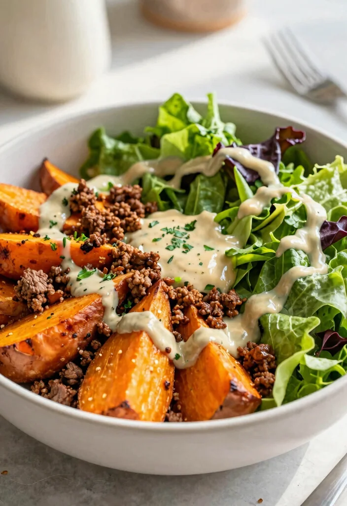 17 Ground Beef Sweet Potato Recipes: Hearty Healthy Bowls - 15. Ground Beef Sweet Potato Salad 1