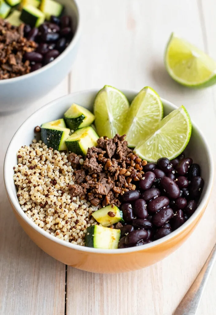17 Ground Beef and Zucchini Recipes for Light Healthy Bowls - 10. Beef Zucchini Quinoa Bowls 1