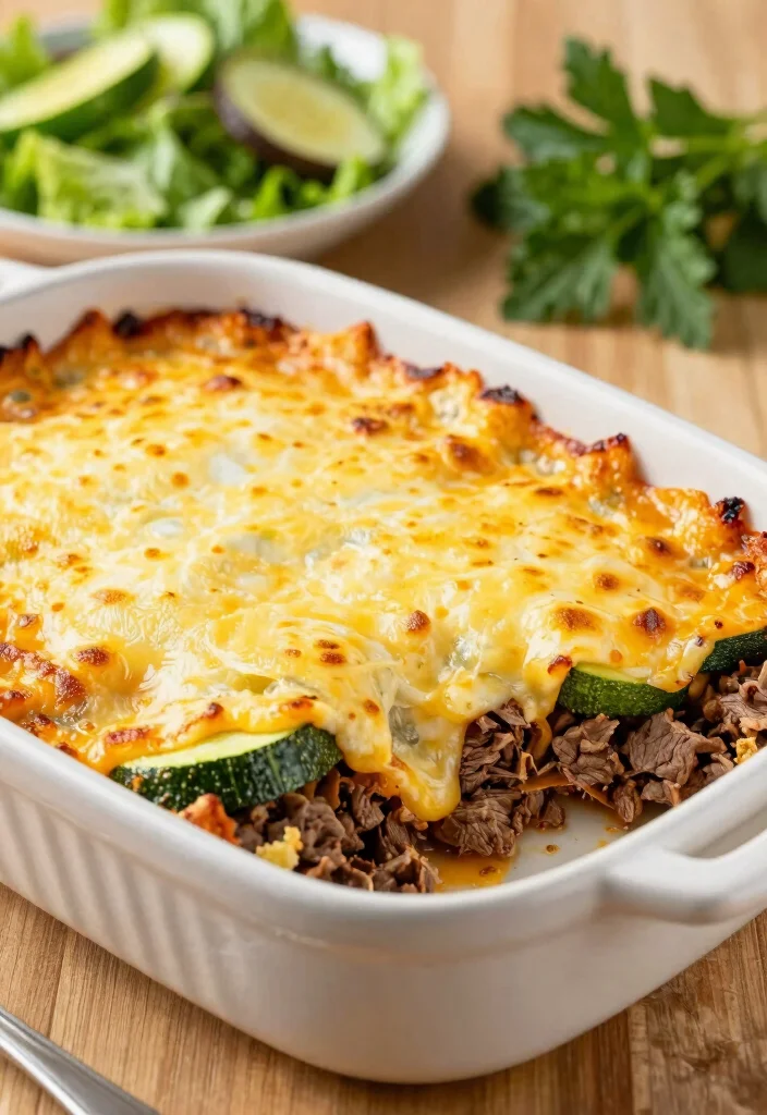 17 Ground Beef and Zucchini Recipes for Light Healthy Bowls - 2. Cheesy Zucchini Beef Casserole 1