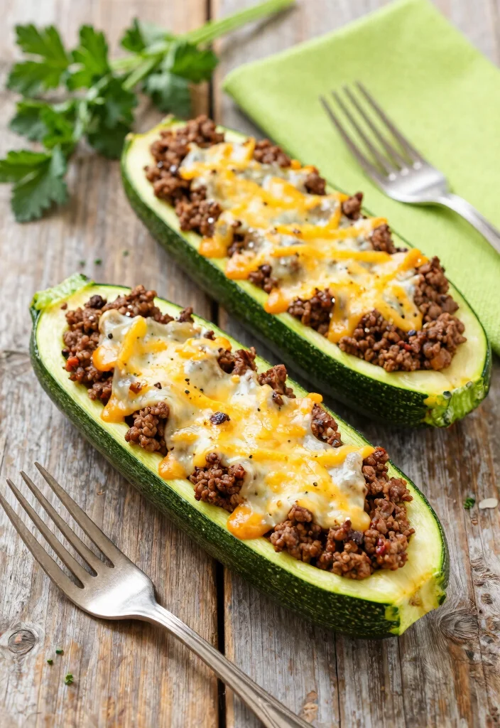 17 Ground Beef and Zucchini Recipes for Light Healthy Bowls - 3. Ground Beef Zucchini Boats 1