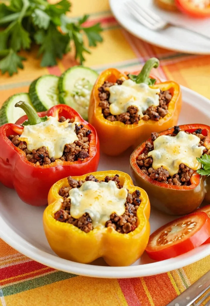 17 Ground Beef and Zucchini Recipes for Light Healthy Bowls - 8. Beef and Zucchini Stuffed Peppers 1