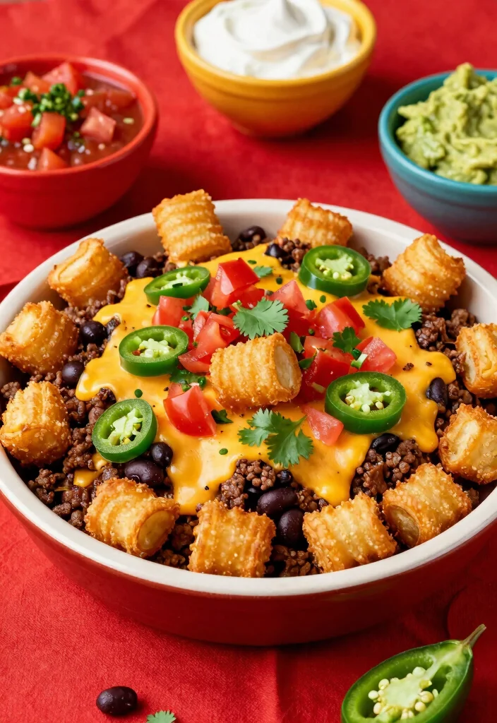17 Hamburger Tater Tot Casserole Recipes Cheesy Family Hits - 2. Spicy Taco Tater Tot Casserole 1
