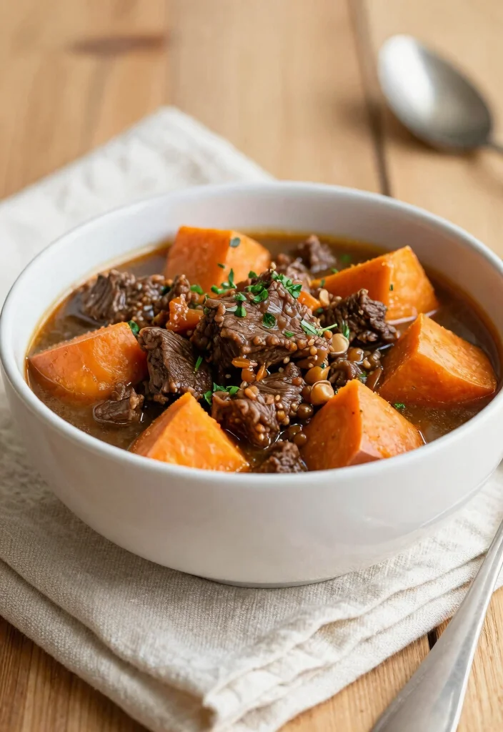 18 Beef Stew Crock Pot Recipes Cozy Set and Forget - 8. Beef Stew with Sweet Potatoes 1
