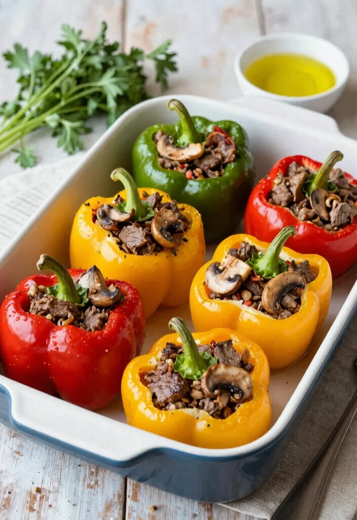 18 Beef and Mushroom Recipes for Savory Rich Weeknight Dinners - 11. Beef and Mushroom Stuffed Peppers 1