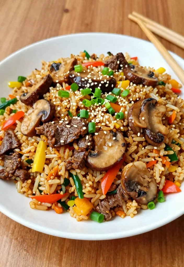 18 Beef and Mushroom Recipes for Savory Rich Weeknight Dinners - 13. Beef and Mushroom Fried Rice 1