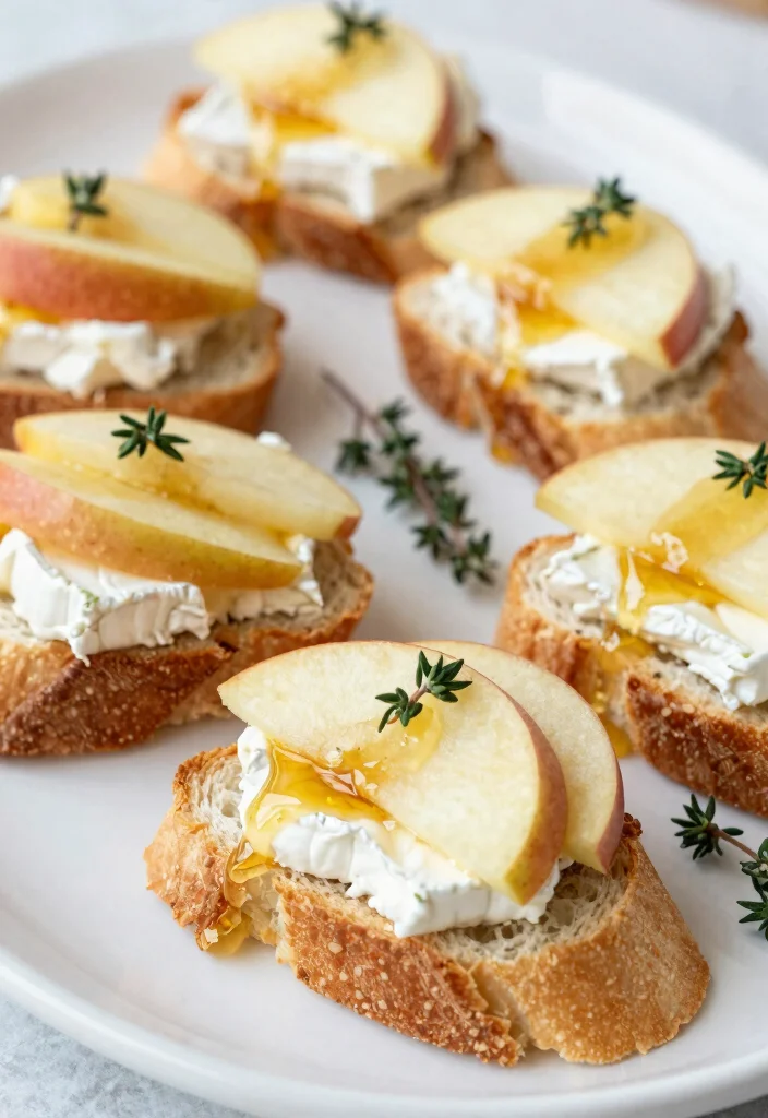 18 Brie Cheese Recipes: Baked Melty Elegant Appetizers - 17. Brie and Apple Crostini 1