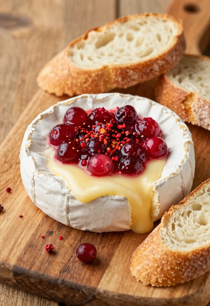 18 Brie Cheese Recipes: Baked Melty Elegant Appetizers - 3. Spicy Cranberry Baked Brie 1