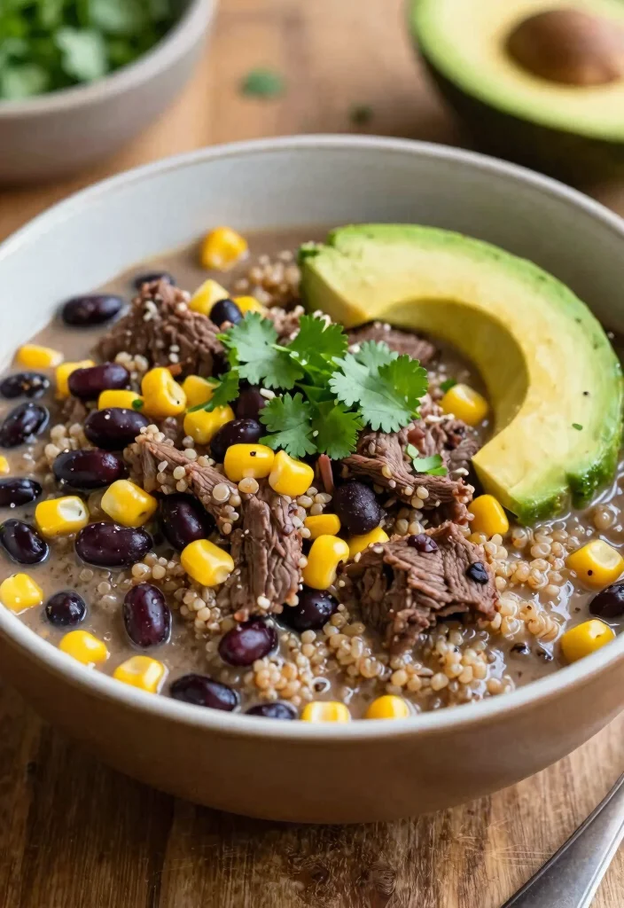 18 Crock Pot Beef Recipes: Family-Friendly Favorites - 18. Beef and Quinoa Bowl 1