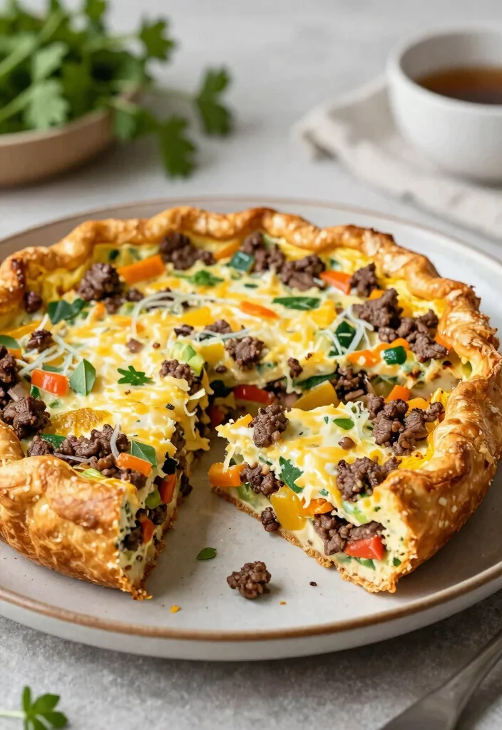 18 Ground Beef Breakfast Recipes: Protein-Packed Starts - 15. Ground Beef and Cheese Frittata 1