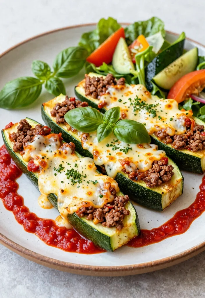 18 Ground Beef Keto Recipes: Low Carb Flavorful Plates - 4. Ground Beef Zucchini Boats 1