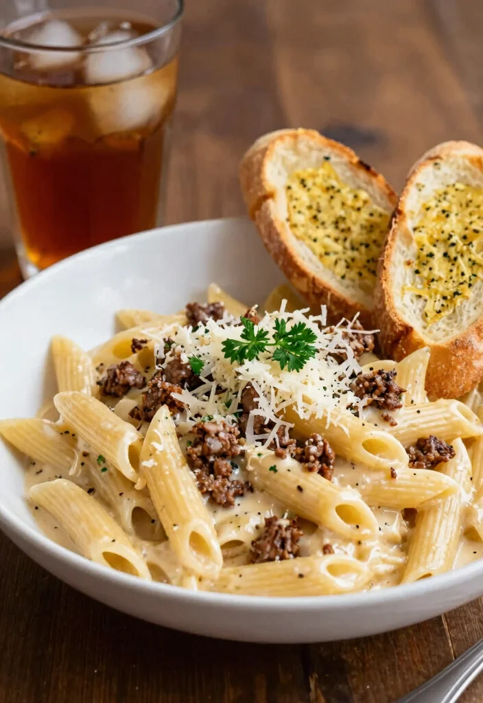 18 Ground Beef Pasta Recipes Cheesy Family Pleasers - 8. Cheesy Ground Beef Penne Alfredo 1