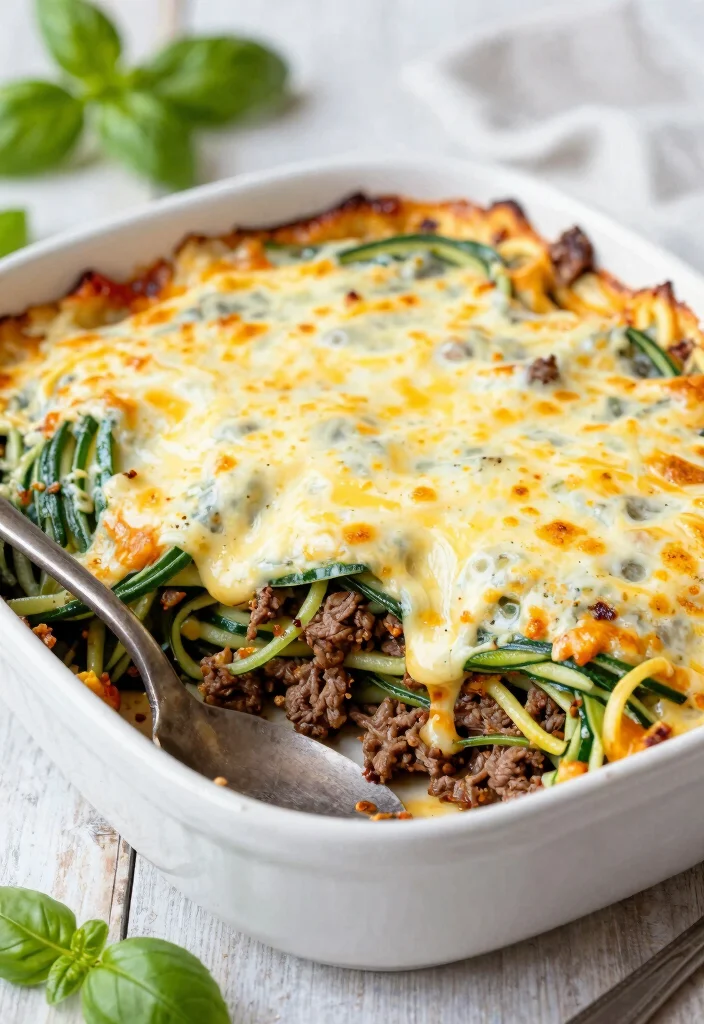 18 Ground Beef Recipes Low Carb Simple Satisfying - 11. Ground Beef Zoodle Bake 1