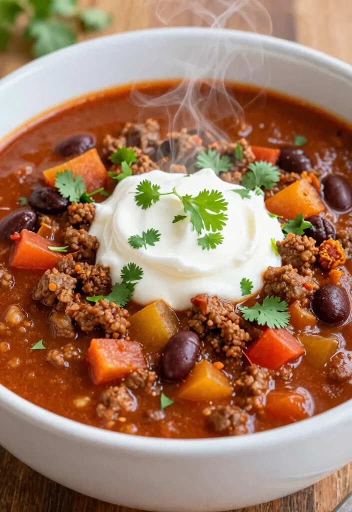 18 Ground Beef Recipes Low Carb Simple Satisfying - 15. Ground Beef and Vegetable Chili 1